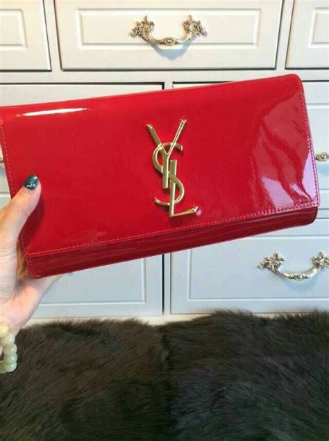 ysl metallic clutch red|yves saint laurent clutch sale.